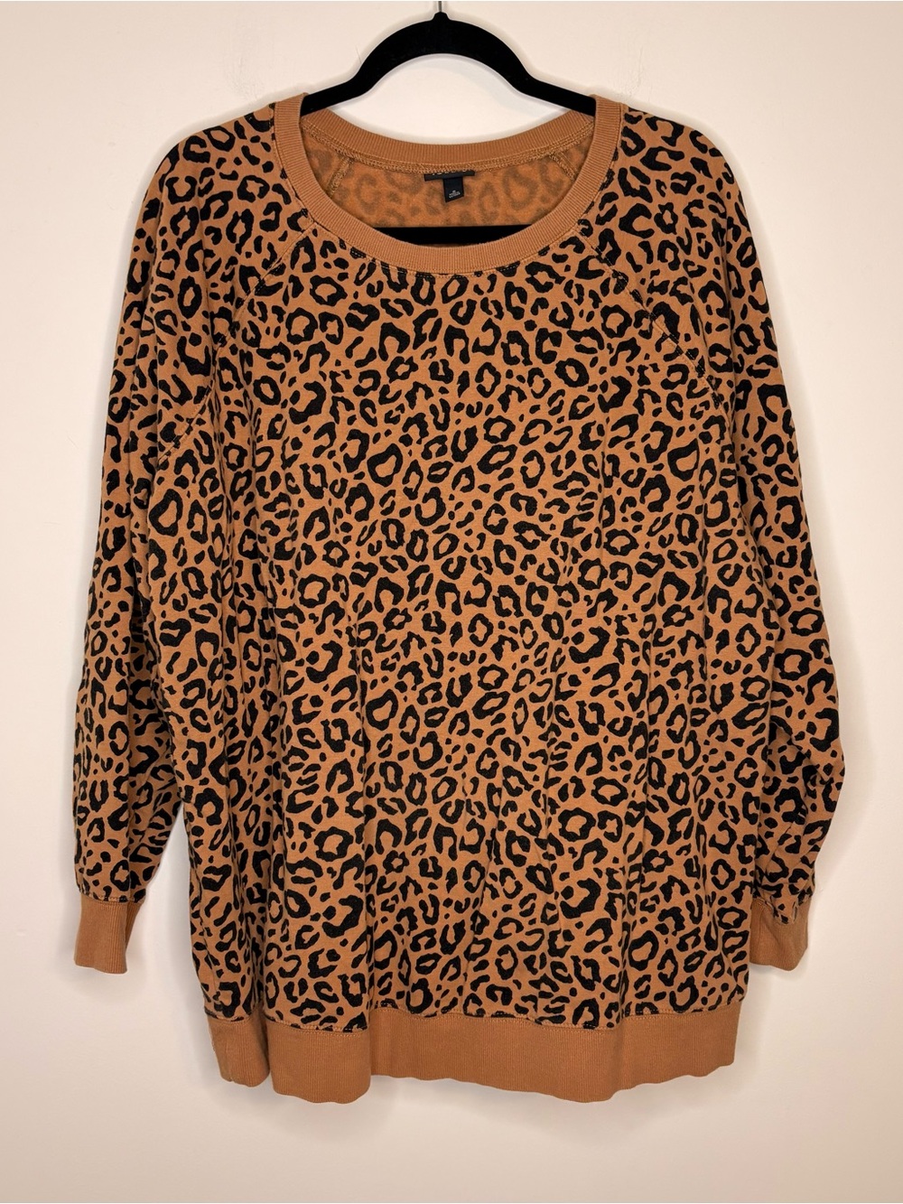 torrid Leopard Print Scoop Crew Neck Sweater - Brown & Black Size 2